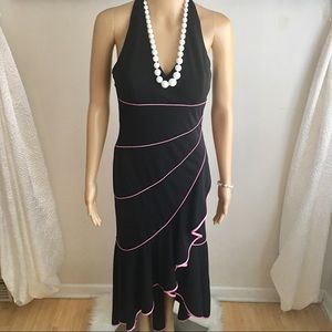 Asymmetrical Flowy Halter Dress